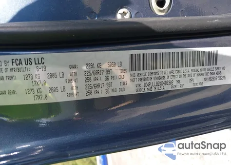 2019 Jeep Cherokee Latitude Plus из США, поврежденный, VIN 1C4PJLLB2KD486302